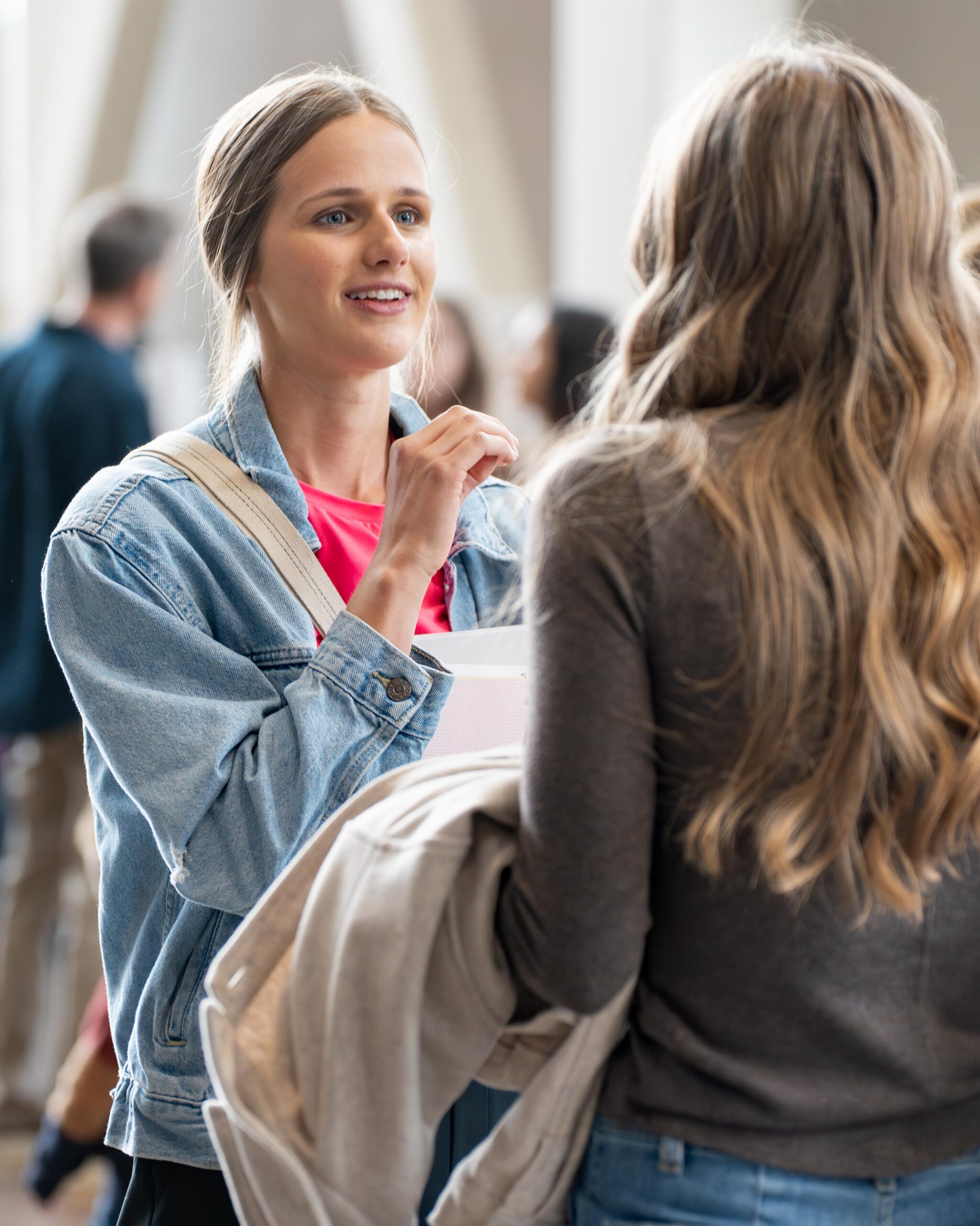 Two women talking together during a Cove Groups gathering
